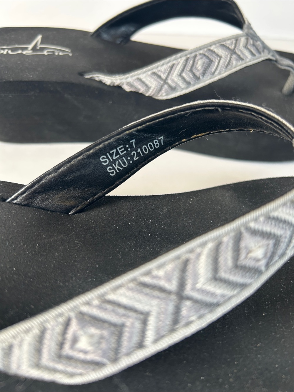 Silver/Gray Wedge Flip-Flop Sandals - Skechers Style - Picture 3 of 7